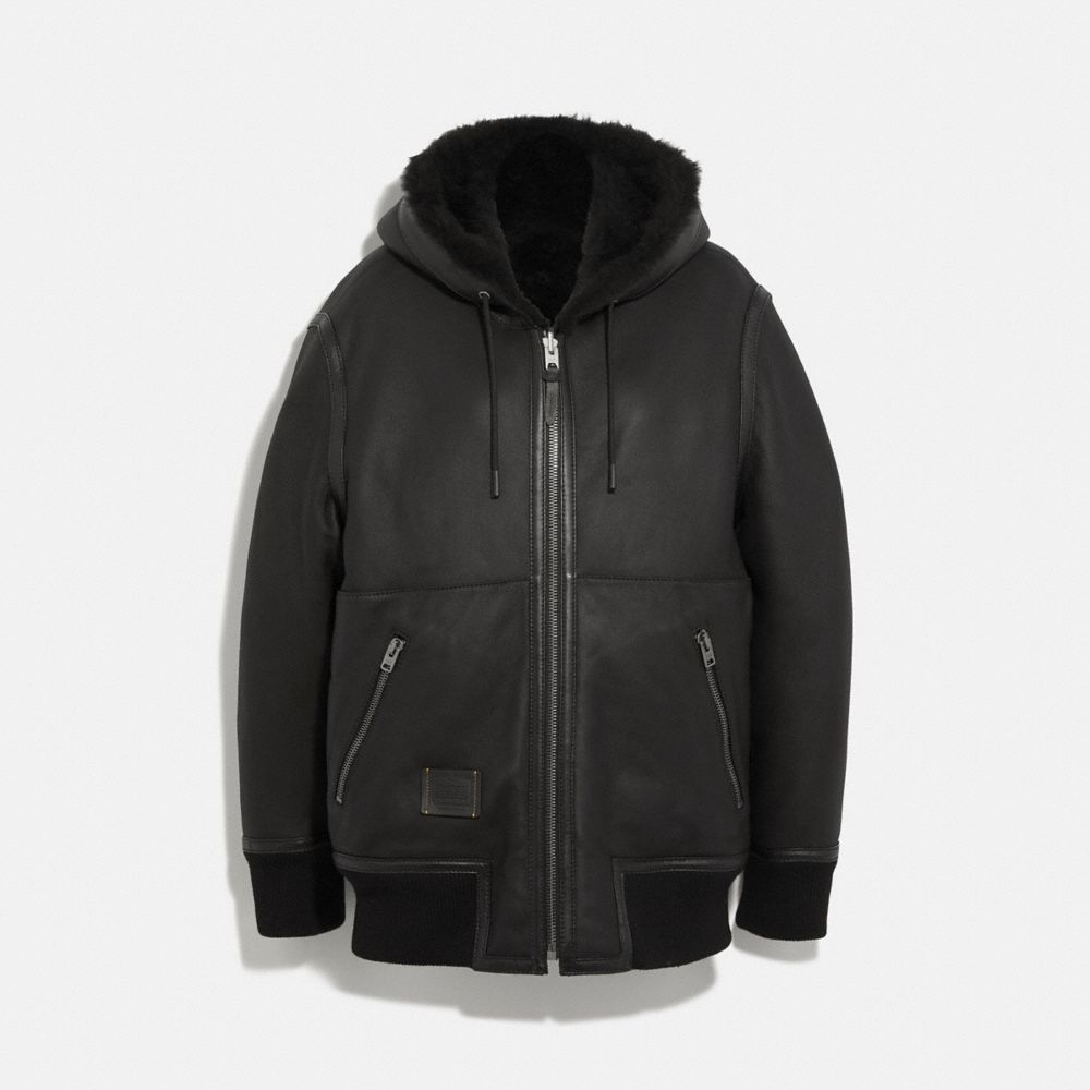 Coach shearling hoodie sale