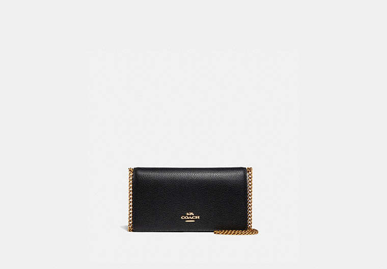 COACH®,CONVERTIBLE BELT BAG,Leather,Gold/Black,Front View