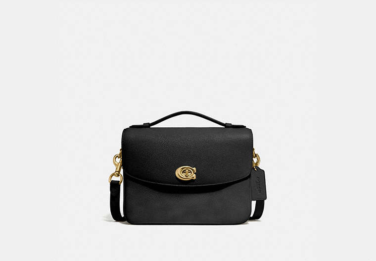 COACH®,CASSIE CROSSBODY,Leather,Small,Brass/Black,Front View