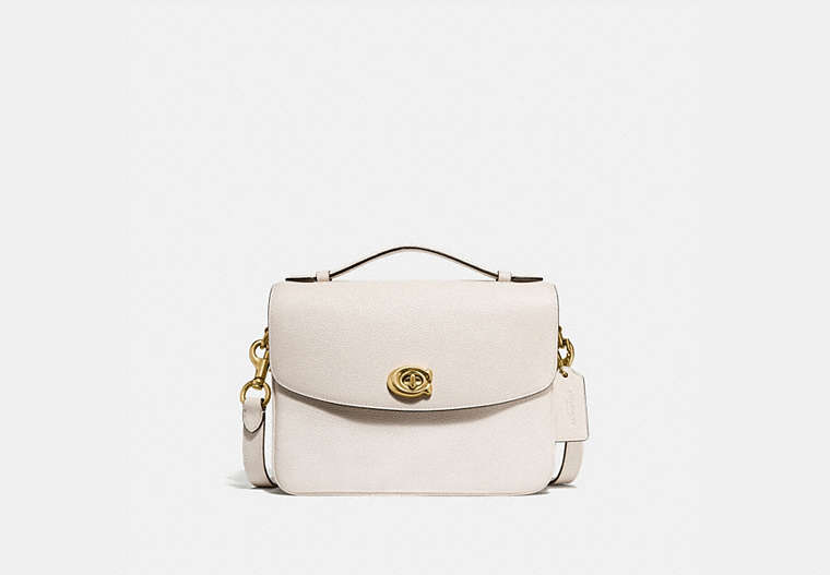 COACH®,CASSIE CROSSBODY,Leather,Small,Brass/Chalk,Front View
