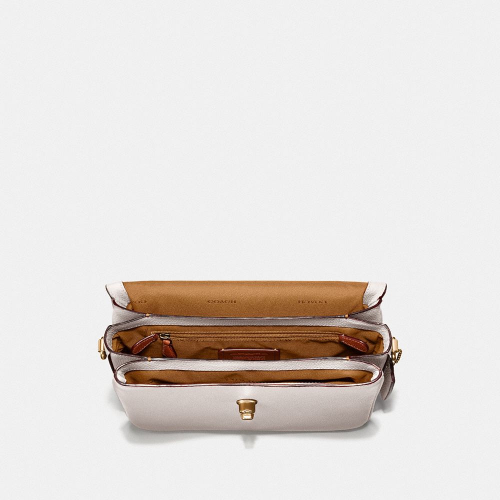 COACH®,SAC À BANDOULIÈRE CASSIE,Laiton/Craie,Inside View,Top View