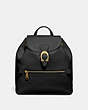COACH®,EVIE BACKPACK,Leather,Large,Brass/Black,Front View