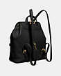 COACH®,EVIE BACKPACK,Leather,Large,Brass/Black,Angle View