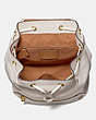 COACH®,EVIE BACKPACK,Leather,Large,Brass/Chalk,Inside View,Top View