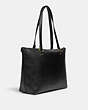 COACH®,GALLERY TOTE,Crossgrain Leather,Large,Gold/Black,Angle View