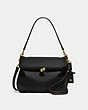 COACH®,RIDER BAG,Smooth Leather,Large,Brass/Black,Front View