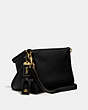 COACH®,RIDER BAG,Smooth Leather,Large,Brass/Black,Angle View