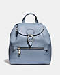 COACH®,EVIE BACKPACK 22,Leather,Medium,Pewter/Mist,Front View