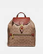 COACH®,EVIE BACKPACK IN SIGNATURE CANVAS,Coated Canvas,Medium,Brass/Tan/Rust,Front View