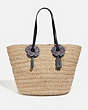 Woven Tote With Tea Rose