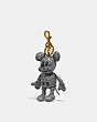 COACH®,DISNEY MICKEY MOUSE X KEITH HARING COLLECTIBLE BAG CHARM,Leather,Black/White,Front View