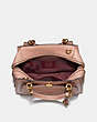 COACH®,DREAMER WITH COLORBLOCK DECO QUILTING AND RIVETS,Leather,Medium,Brass/Nude Pink Multi,Inside View,Top View