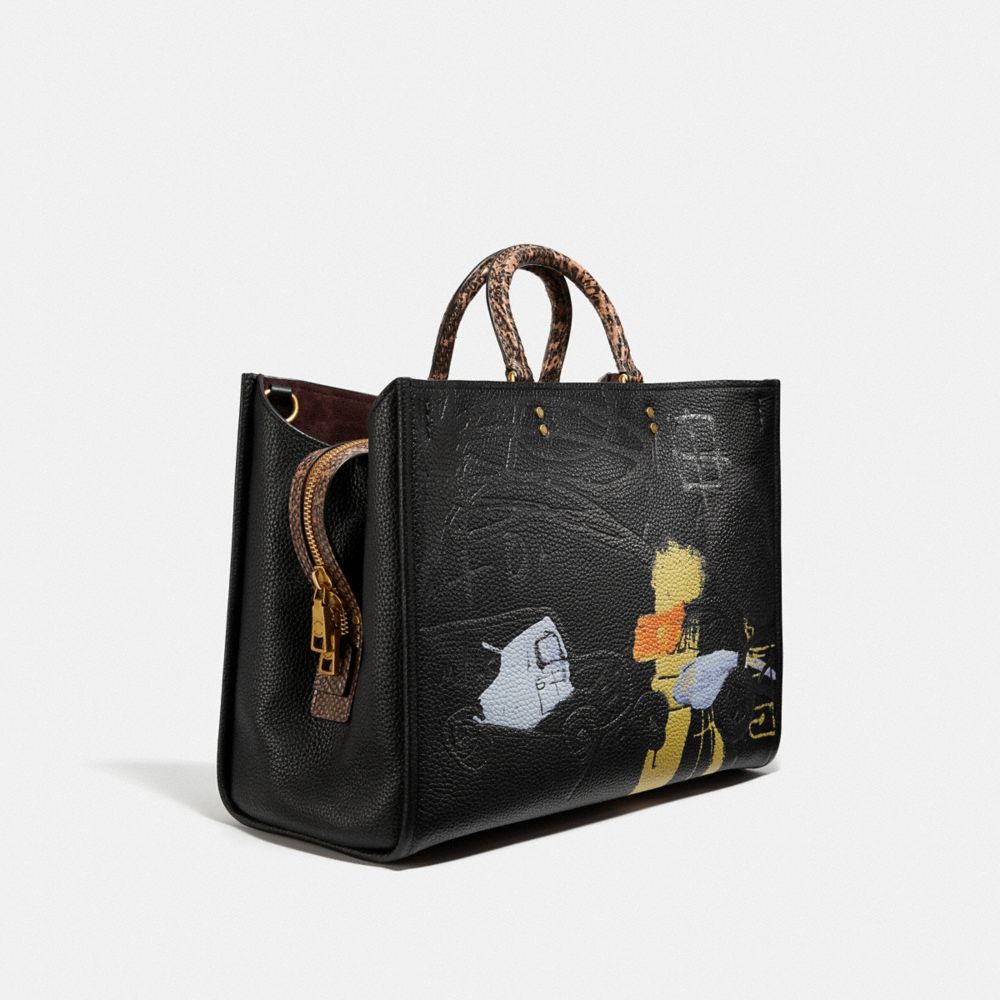 COACH®,Coach X Jean Michel Basquiat Rogue Bag 39 With Snakeskin Detail,,Angle View