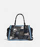 COACH®,DREAMER WITH SIGNATURE PATCHWORK,Coated Canvas,Medium,Charcoal Slate Multi/Pewter,Front View
