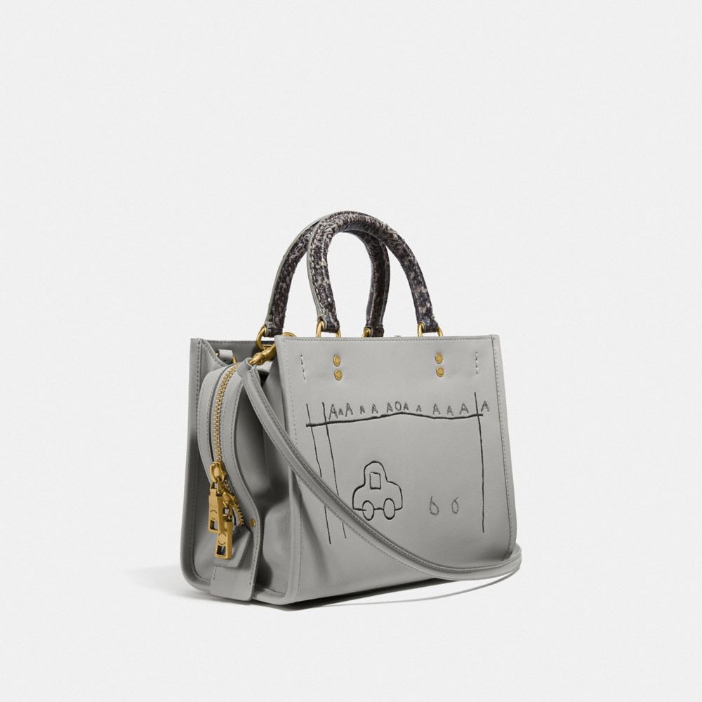 COACH®,Coach X Jean Michel Basquiat Rogue Bag 25 With Snakeskin Detail,,Angle View