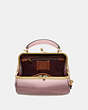 COACH®,FRAME BAG 23,Leather,Small,Brass/Blossom,Inside View,Top View