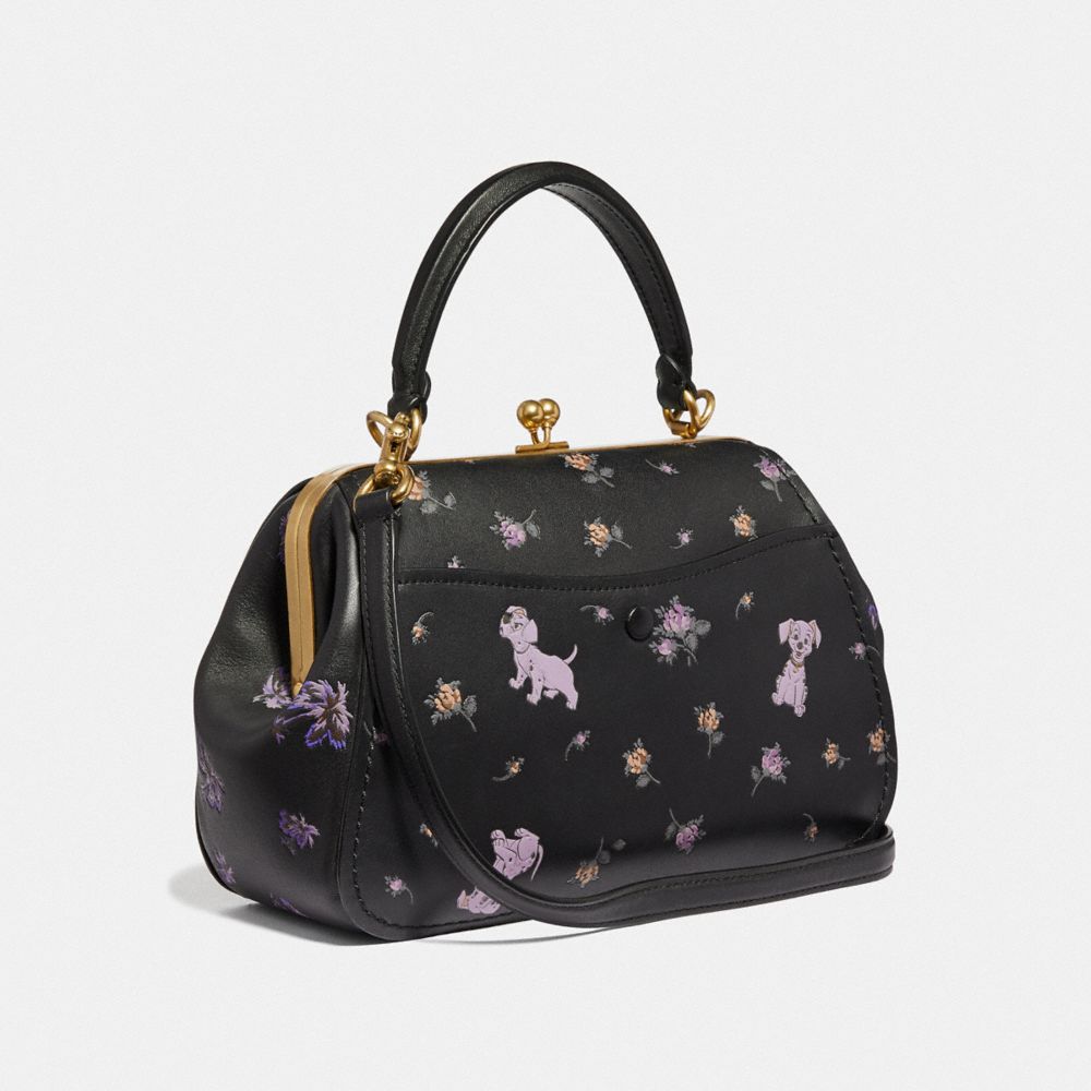 Disney X Coach Frame Bag 23 With Dalmatian Floral Print