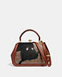 COACH®,DISNEY X COACH FRAME BAG 23 WITH EMBELLISHED PETER PAN,pvc,Small,Brass/Tan/Rust,Front View