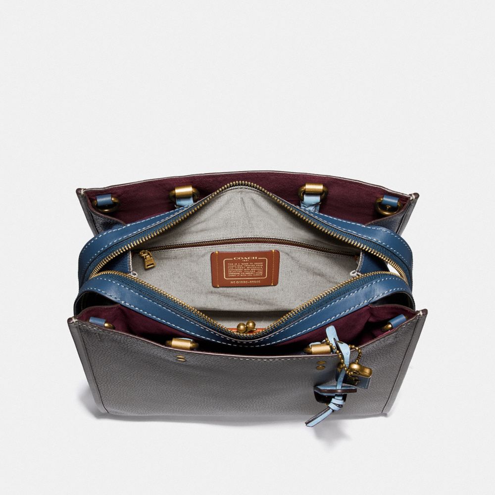 COACH®,Rogue 36 In Colorblock With Ostrich Detail,,Inside View,Top View