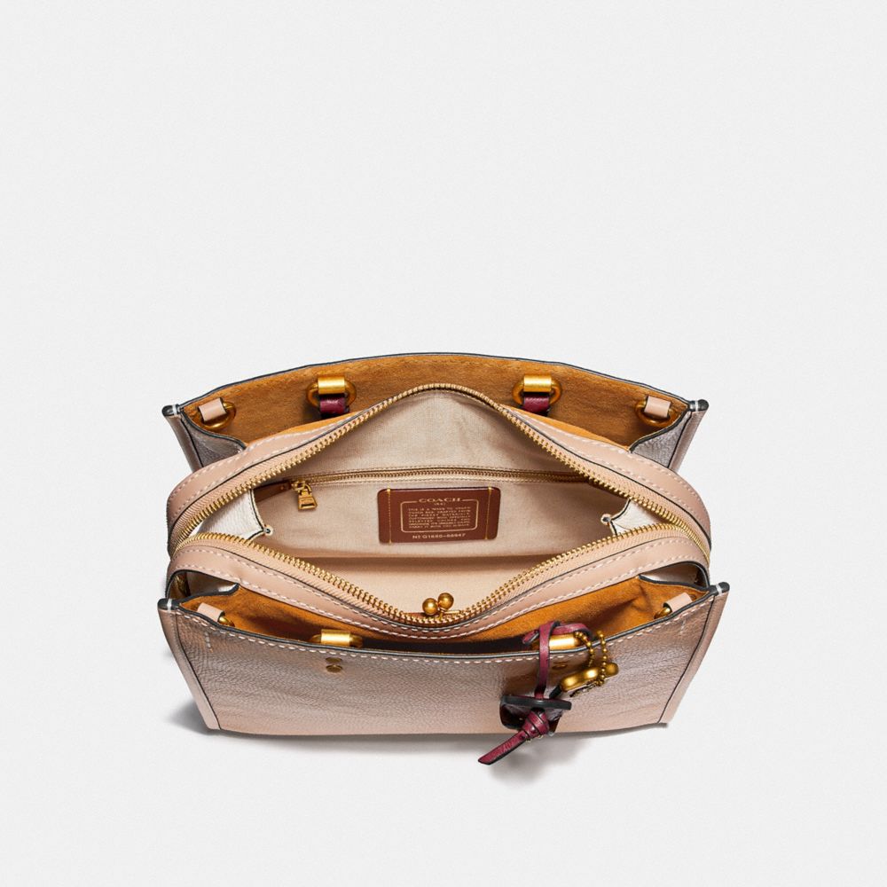 COACH®,Rogue Bag In Colorblock With Ostrich Detail,,Inside View,Top View