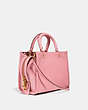 COACH®,ROGUE 25 WITH OSTRICH DETAIL,Ostrich,Brass/PINK,Angle View