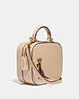 COACH®,COACH X JEAN-MICHEL BASQUIAT SQUARE BAG,Leather,Small,Brass/Ivory,Angle View