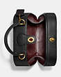 COACH®,COACH X JEAN-MICHEL BASQUIAT SQUARE BAG,Leather,Small,Brass/Black,Inside View,Top View