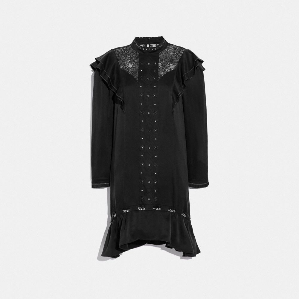 COACH®,Washed Silk Dress,,Front View