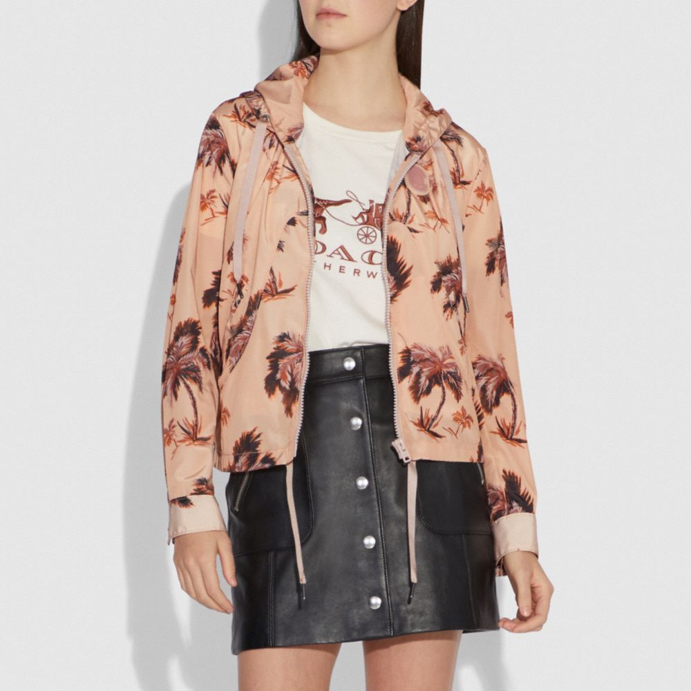 Palm Tree Print Western Windbreaker