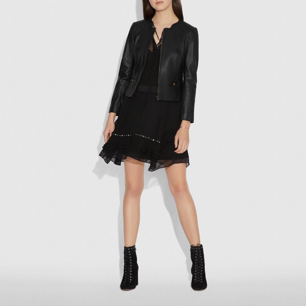 COACH®,Tailored Leather Jacket,,Scale View