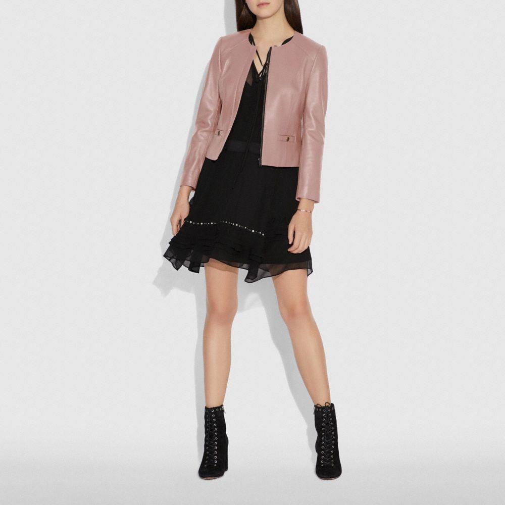 COACH®,Tailored Leather Jacket,,Scale View