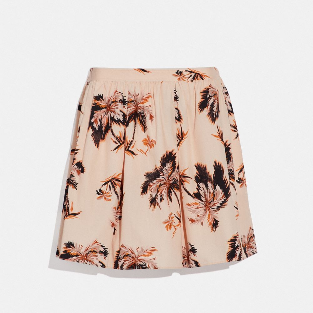 Palm Tree Print Mini Skirt