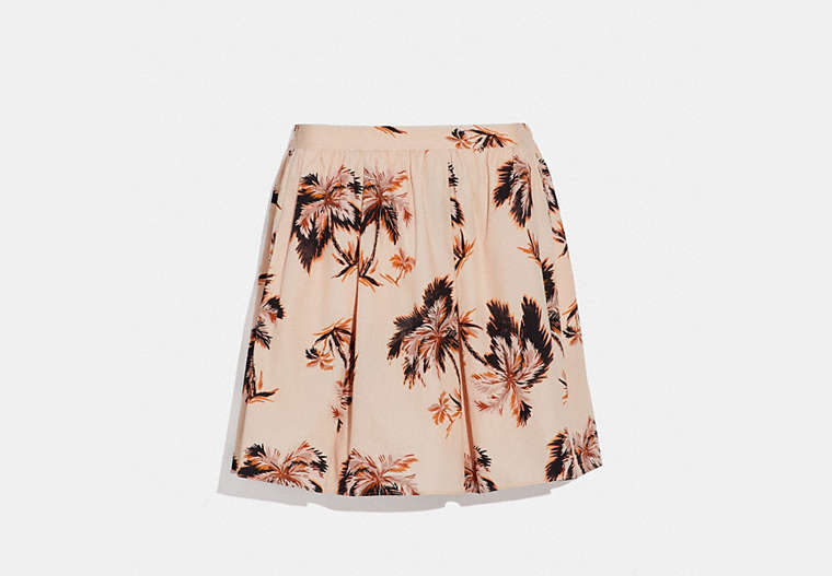 Palm Tree Print Mini Skirt