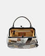 COACH®,FRAME BAG 23 WITH SIGNATURE PATCHWORK,Leather,Small,Pewter/Tan Beechwood Multi,Inside View,Top View
