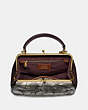 COACH®,FRAME BAG IN SNAKESKIN,reptile,Medium,Brass/Natural,Inside View,Top View