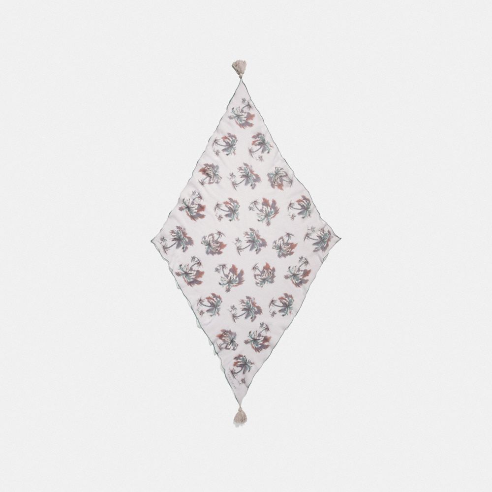 Glowing Palm Tree Print Oversized Diamond With Tassels