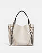COACH®,HARMONY HOBO 33 IN COLORBLOCK WITH SNAKESKIN DETAIL,Leather,Large,Brass/Chalk,Front View