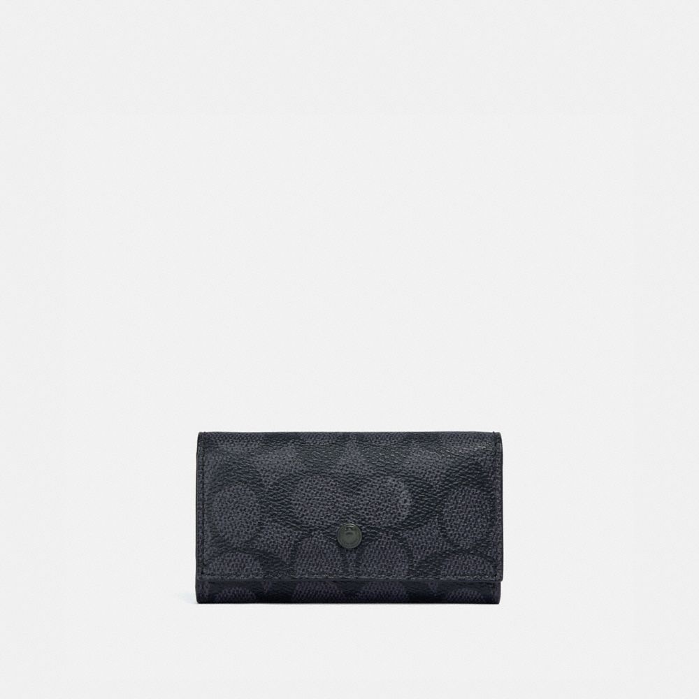 COACH®  Four Ring Key Case In Signature Canvas