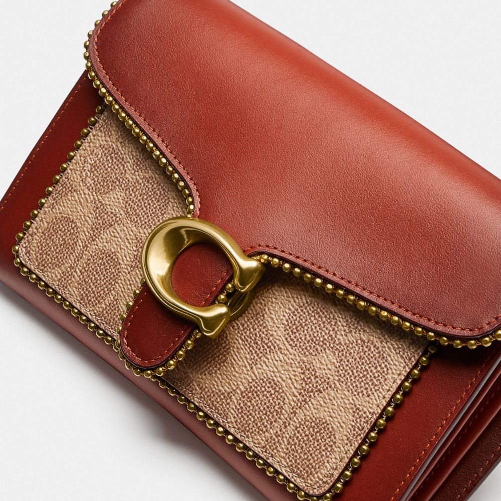 Tabby Chain Clutch In Signature Canvas With Beadchain