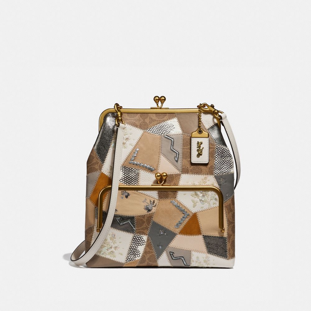 Double frame crossbody with signature patchwork hot sale