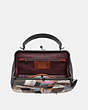 COACH®,FRAME BAG WITH PATCHWORK,Leather,Medium,Pewter/Tan Black Multi,Inside View,Top View
