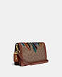 COACH®,DISNEY X COACH SIGNATURE RILEY WITH EMBELLISHED ALICE,Coated Canvas,Small,Brass/Tan/Rust,Angle View