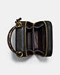 COACH®,COACH X JEAN-MICHEL BASQUIAT ALIE CAMERA BAG WITH SNAKESKIN DETAIL,Leather,Mini,Brass/Black,Inside View,Top View