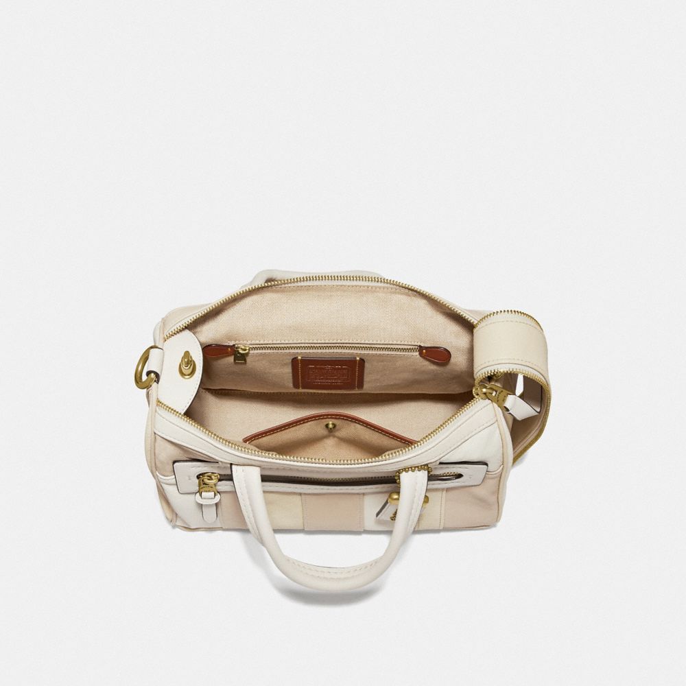 COACH®,SHUFFLE IN COLORBLOCK,Leather,Large,Brass/Ivory Multi,Inside View,Top View