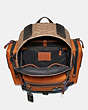 COACH®,RIDGE BACKPACK IN SIGNATURE CANVAS WITH COACH PATCH,Coated Canvas,Large,Black Copper/Khaki,Inside View,Top View
