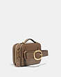 COACH®,COACH X JEAN-MICHEL BASQUIAT ALIE BELT BAG,Leather,Mini,Brass/Elm,Angle View