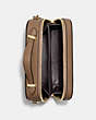 COACH®,COACH X JEAN-MICHEL BASQUIAT ALIE BELT BAG,Leather,Mini,Brass/Elm,Inside View,Top View