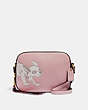 COACH®,DISNEY X COACH CAMERA BAG WITH DALMATIAN,Leather,Small,Gold/Blossom,Front View