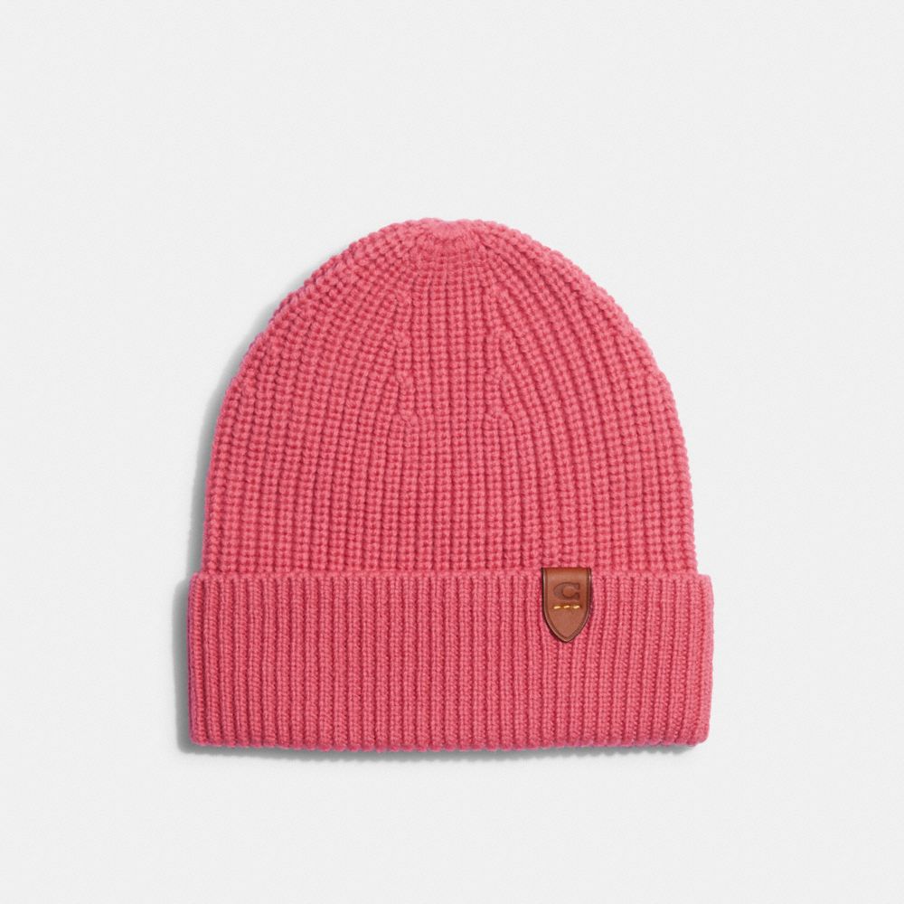 COACH®,KNIT BEANIE,Watermelon,Front View