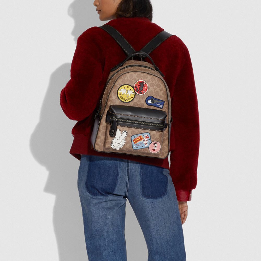 COACH Outlet Disney X Coach Campus Backpack In Signature Canvas With Patches